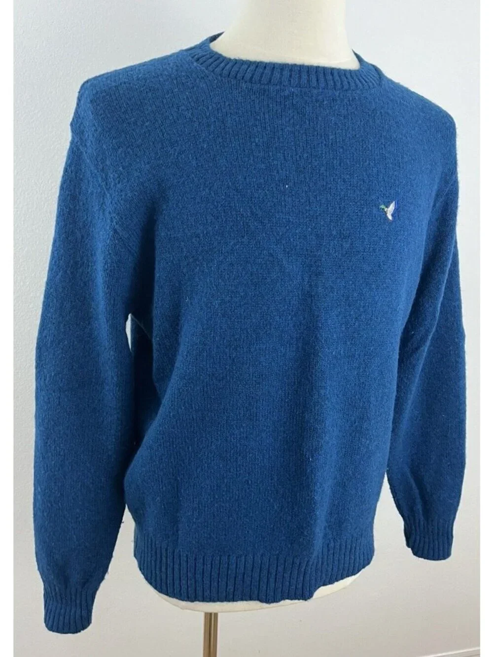 Vintage Flying Scotsman Men's XL Crewneck Wool Sweater Pullover Blue Green Marl